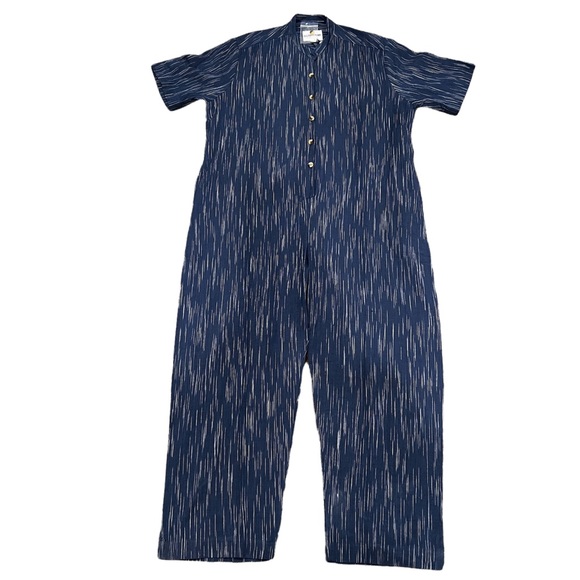DUSHYANT The Paro Jumpsuit Blue Print Hand Woven Hand Print Size Large NWT - Picture 5 of 7